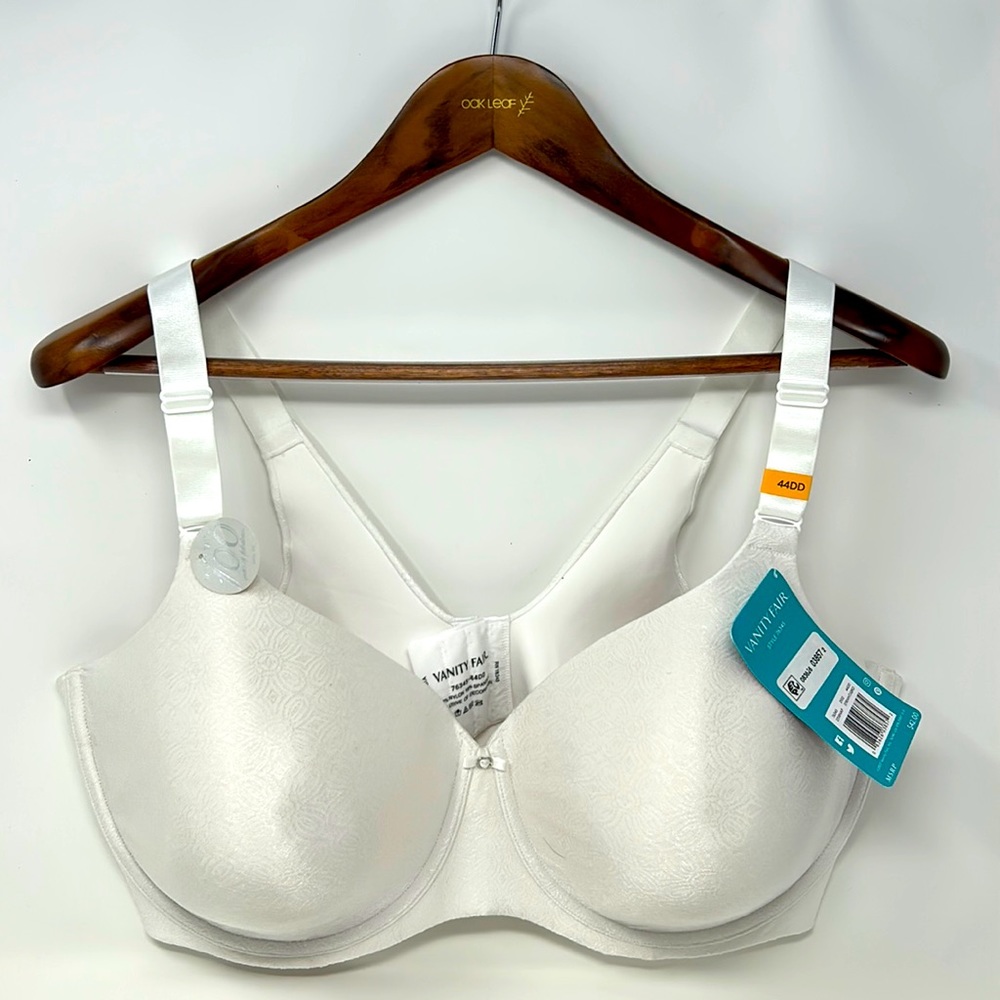 Vanity Fair White Smooth Back Padded Wire Bra Size 44DD